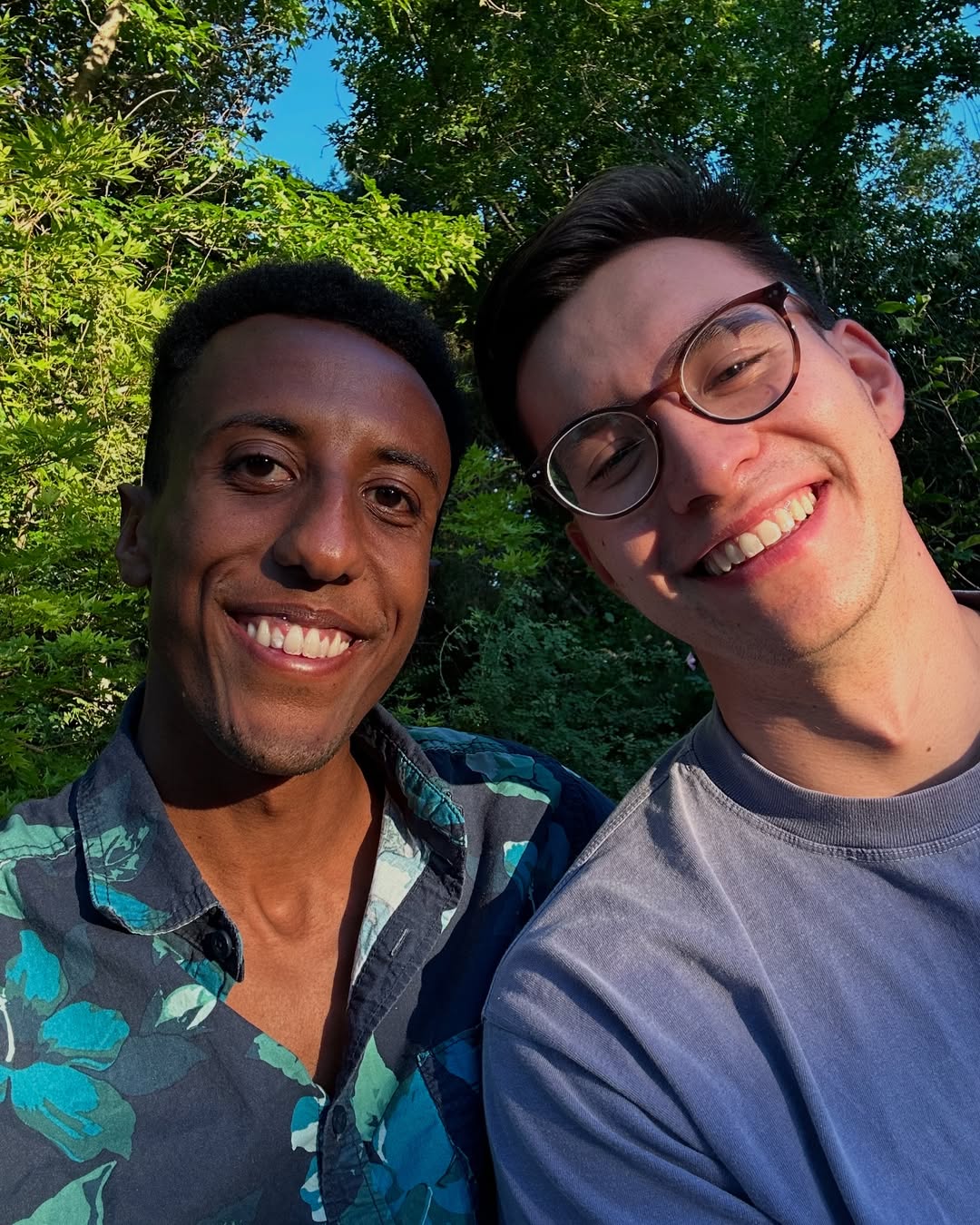 Yared Nuguse and boyfriend Julian in a joyful 2025 Instagram post, celebrating their relationship as part of queer visibility 2025.