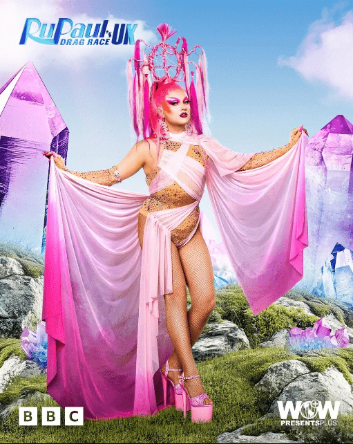 Elle Vosque posing elegantly as a Drag Race UK Season 7 Queen
